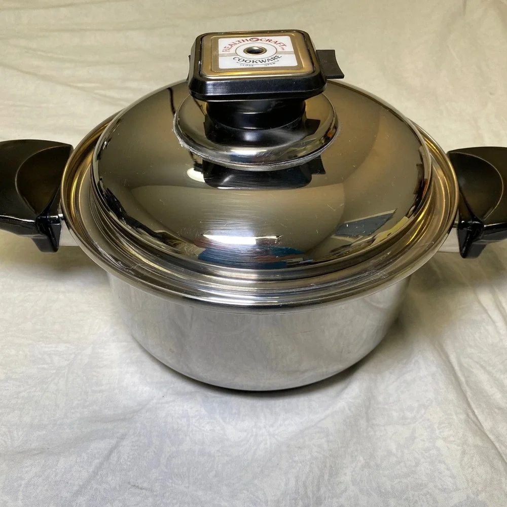 Health Craft T304 2 Qt Waterless Stainless Steel Sauce Pan Vapo Valve Lid USA